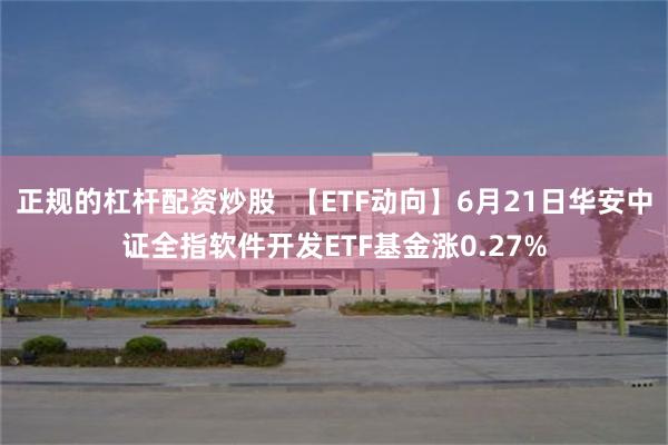   正规的杠杆配资炒股  【ETF动向】6月21日华安中证全指软件开发ETF基金涨0.27%