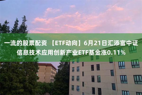   一流的股票配资 【ETF动向】6月21日汇添富中证信息技术应用创新产业ETF基金涨0.11%