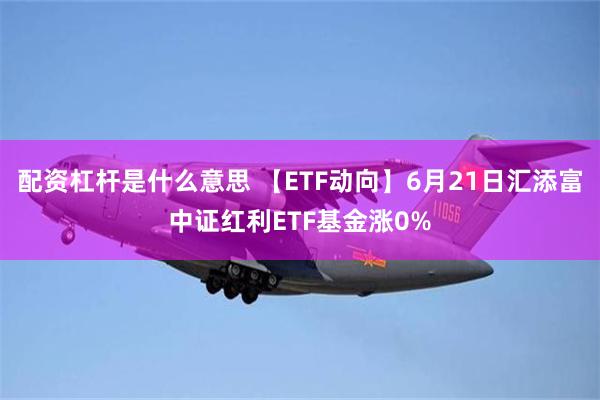 配资杠杆是什么意思 【ETF动向】6月21日汇添富中证红利ETF基金涨0%