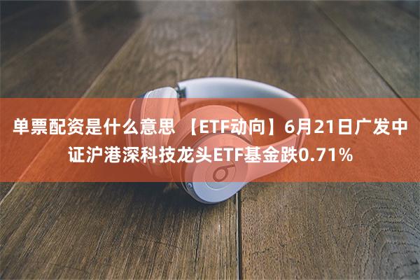 单票配资是什么意思 【ETF动向】6月21日广发中证沪港深科技龙头ETF基金跌0.71%