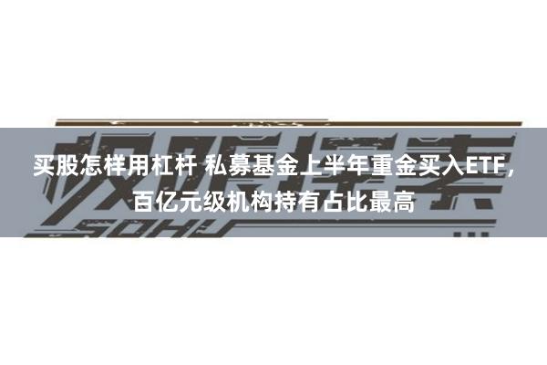 买股怎样用杠杆 私募基金上半年重金买入ETF，百亿元级机构持