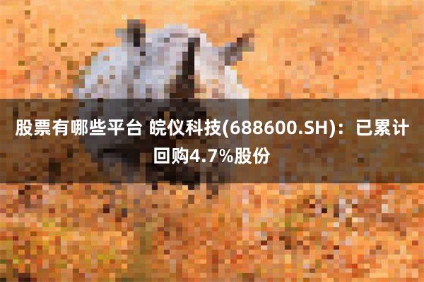 股票有哪些平台 皖仪科技(688600.SH)：已累计回购4