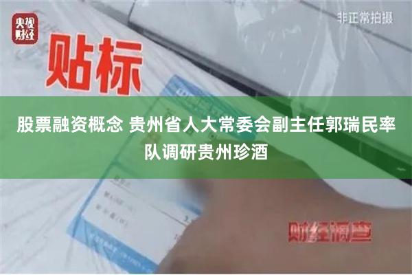 股票融资概念 贵州省人大常委会副主任郭瑞民率队调研贵州珍酒